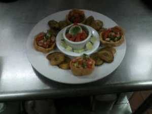 Sopa and Fried Plantain Platter